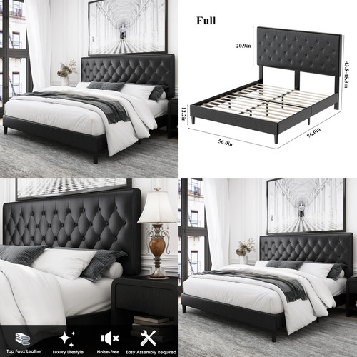 Luxury platform bed frame faux - luxury,