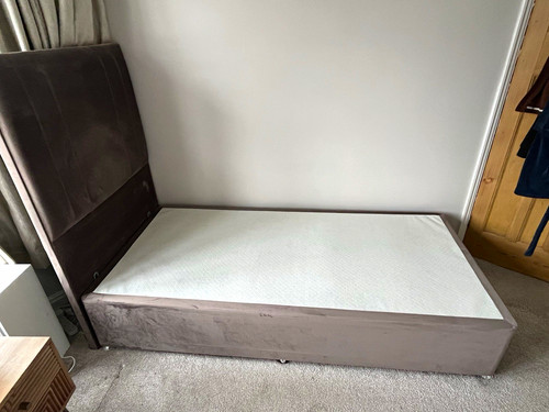 Single bed base and headboard - single,