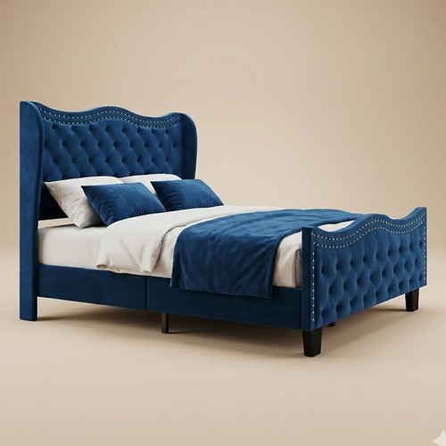 Velvet queen bed frame - queen,