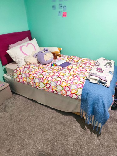 Single bed base with - single, magenta