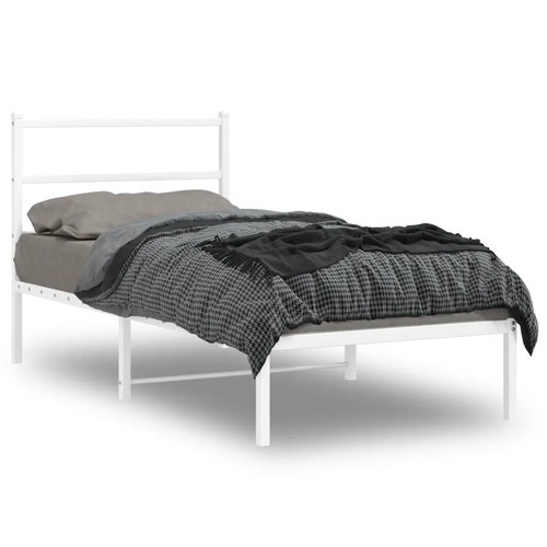 Walplus white metal single - white, bed