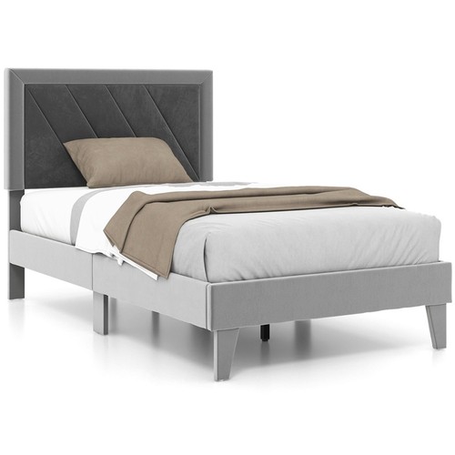 Single grey upholstered - single, high