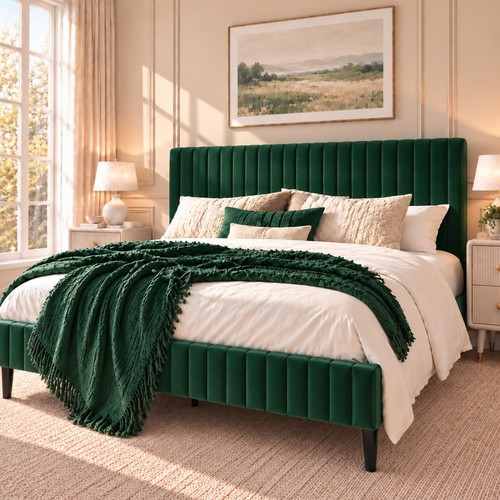 King upholstered bed frame - king,